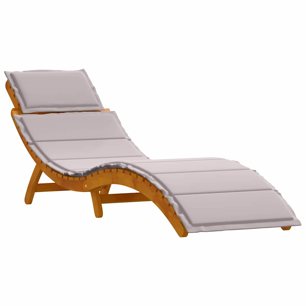 vidaXL Leżak z poduszką 2 pcs Ciemnoszary Lite Drewno Akacji