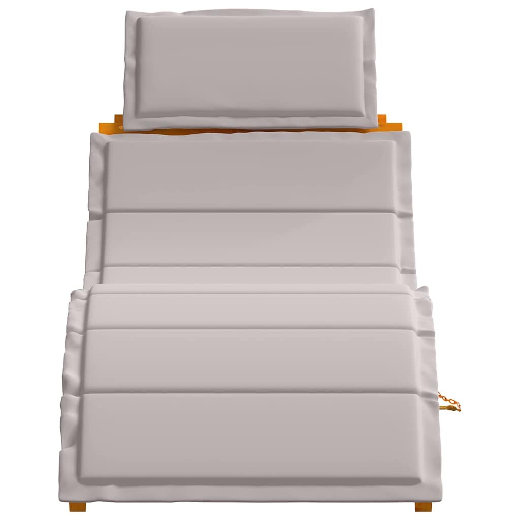vidaXL Leżak z poduszką 2 pcs Ciemnoszary Lite Drewno Akacji