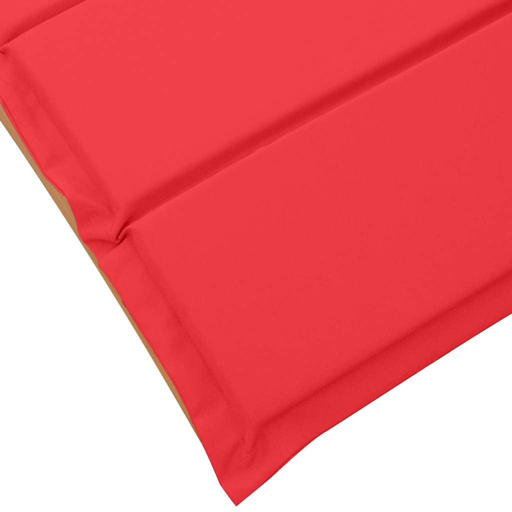 vidaXL Leżak z poduszką 2 pcs Czerwony Lite Drewno Akacji