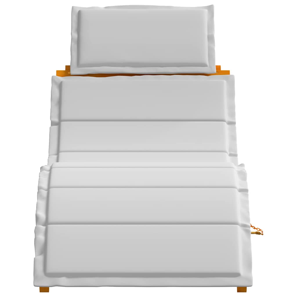 vidaXL Leżak z poduszką 2 pcs Jasnoszary Lite Drewno Akacji