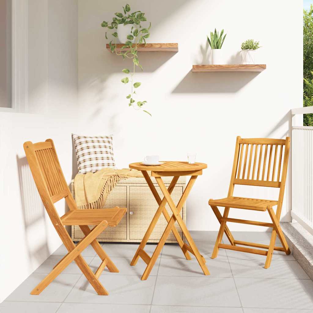 vidaXL Zestaw Bistro Ogrodowego 3 pcs Brązowy Lite Drewno Akacji