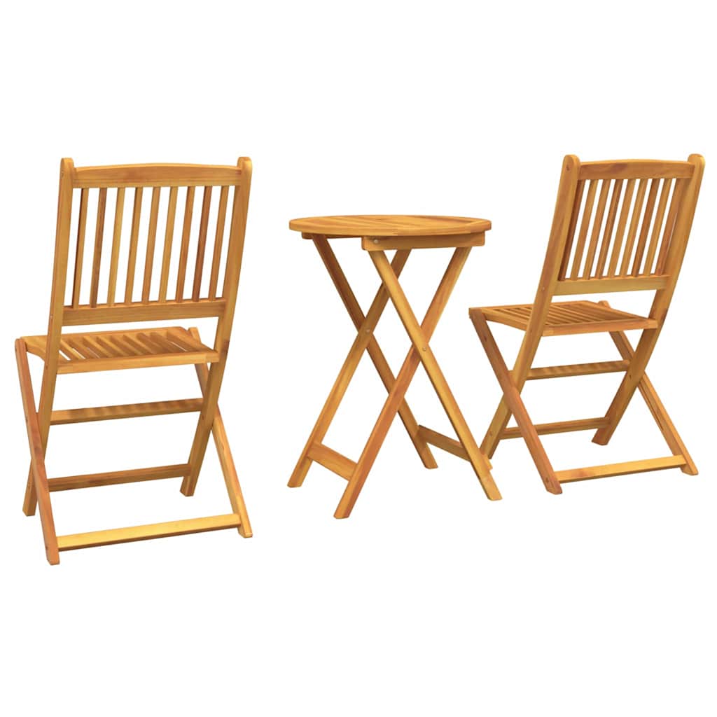 vidaXL Zestaw Bistro Ogrodowego 3 pcs Brązowy Lite Drewno Akacji