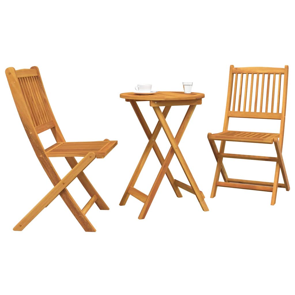 vidaXL Zestaw Bistro Ogrodowego 3 pcs Brązowy Lite Drewno Akacji