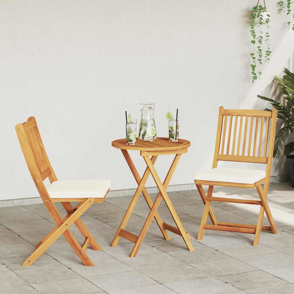 vidaXL Zestaw Bistro Ogrodowego 3 pcs Brązowy Lite Drewno Akacji