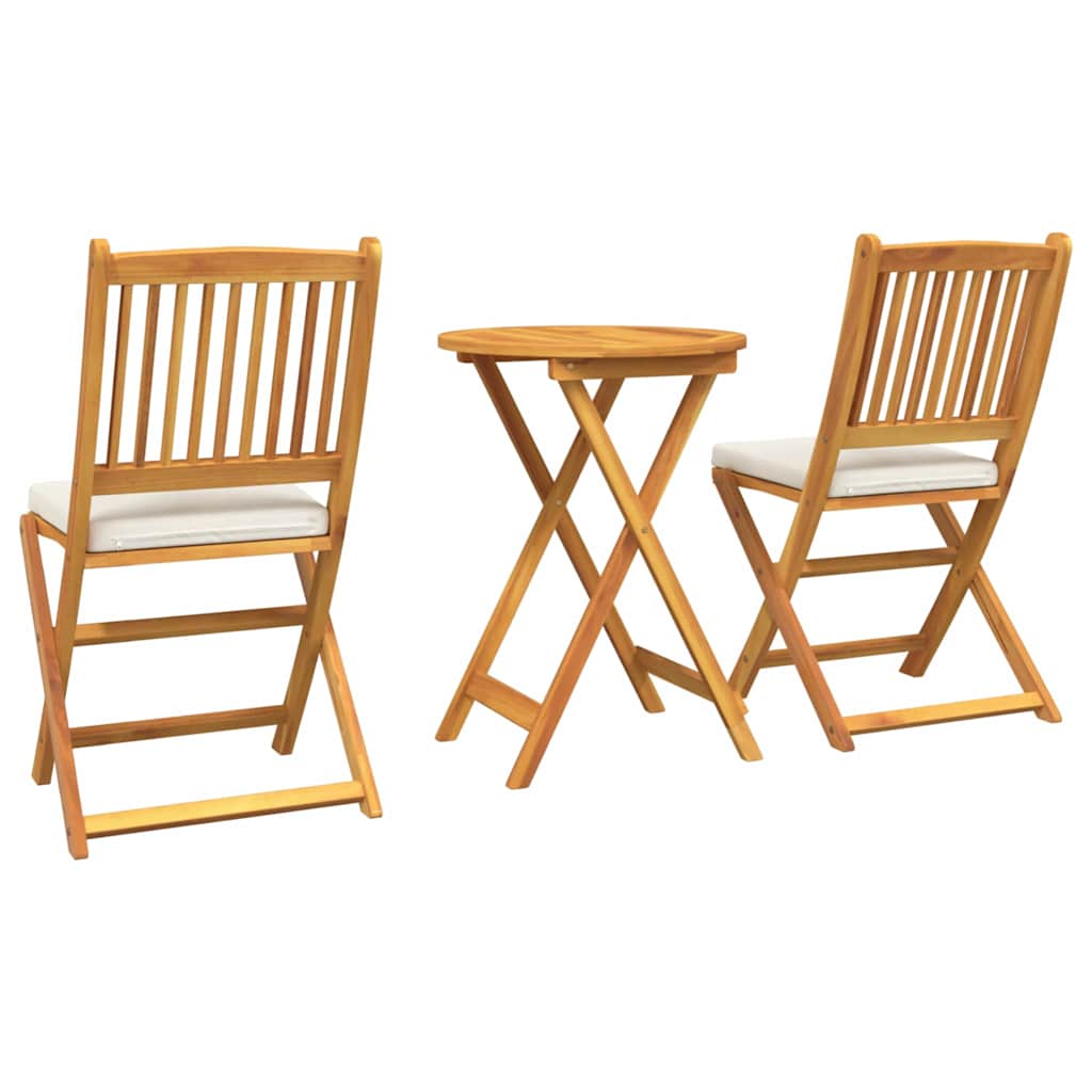 vidaXL Zestaw Bistro Ogrodowego 3 pcs Brązowy Lite Drewno Akacji