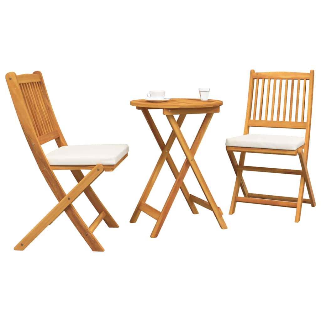 vidaXL Zestaw Bistro Ogrodowego 3 pcs Brązowy Lite Drewno Akacji