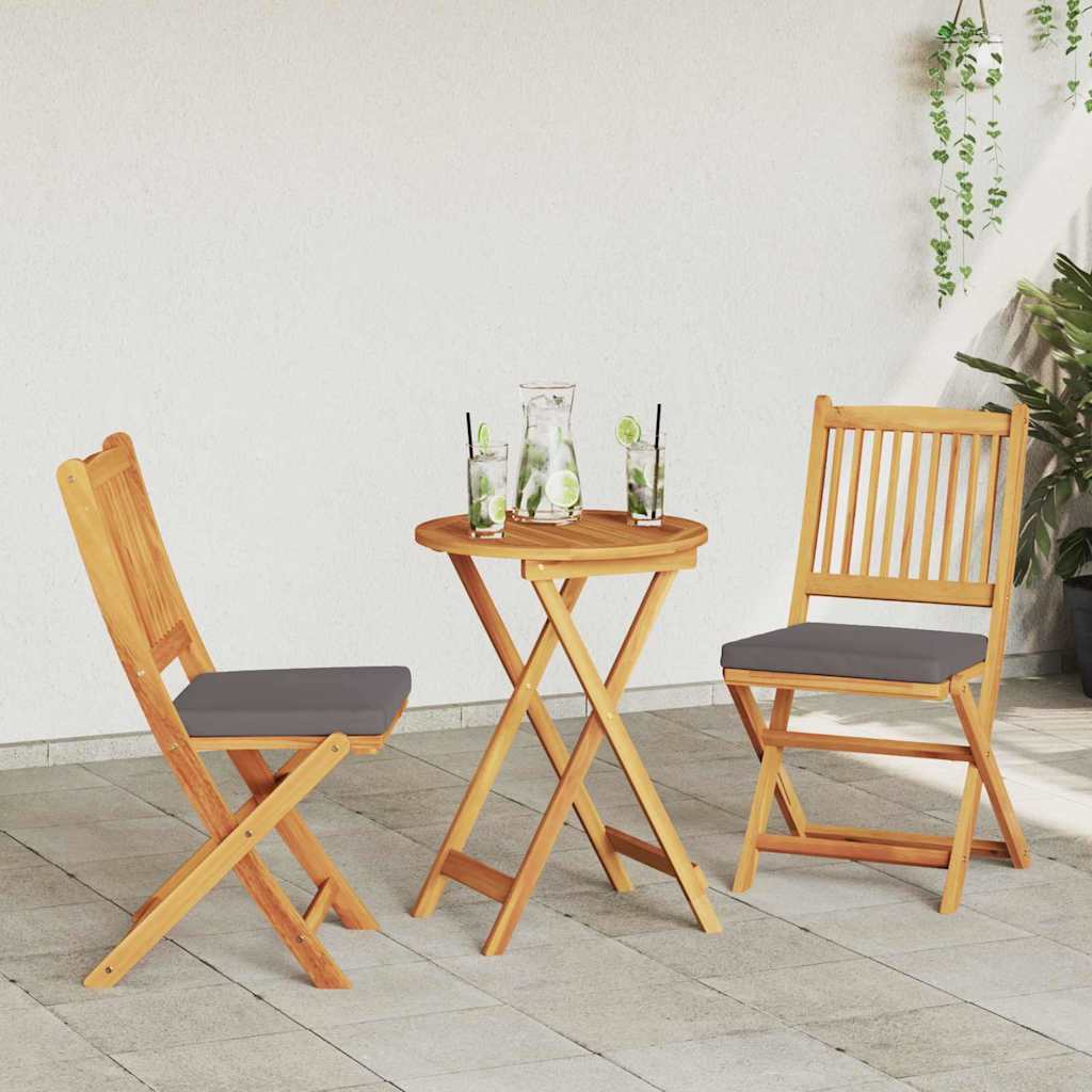 vidaXL Zestaw Bistro Ogrodowego 3 pcs Brązowy Lite Drewno Akacji