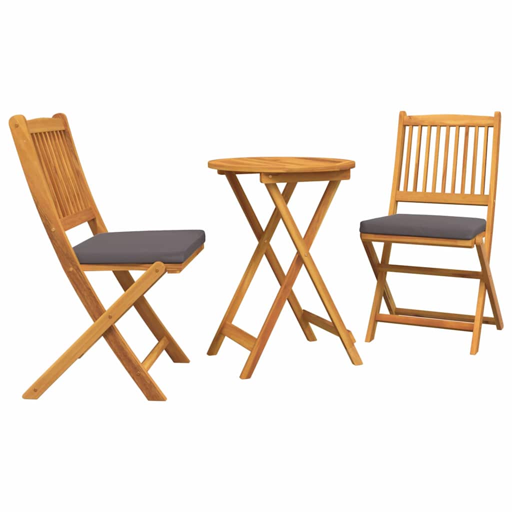 vidaXL Zestaw Bistro Ogrodowego 3 pcs Brązowy Lite Drewno Akacji