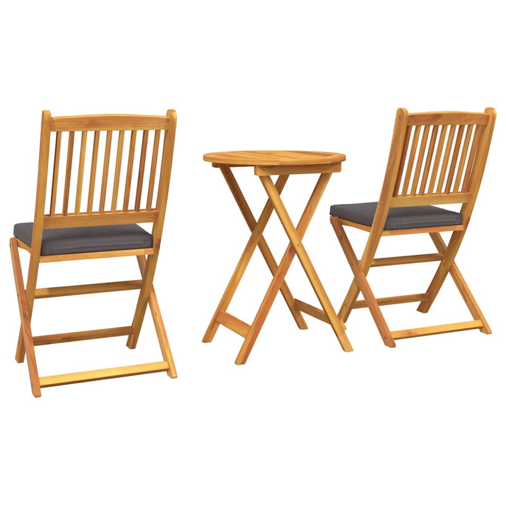 vidaXL Zestaw Bistro Ogrodowego 3 pcs Brązowy Lite Drewno Akacji