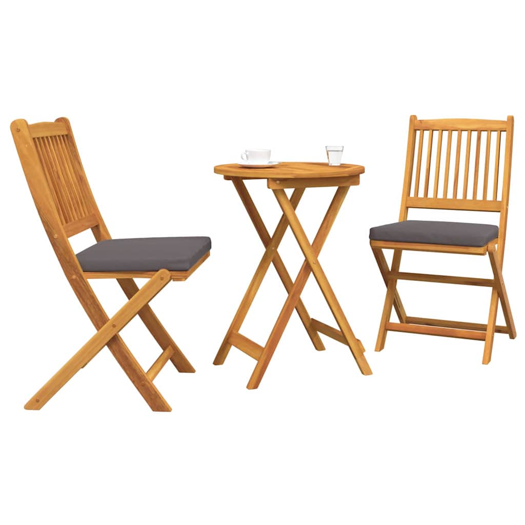 vidaXL Zestaw Bistro Ogrodowego 3 pcs Brązowy Lite Drewno Akacji