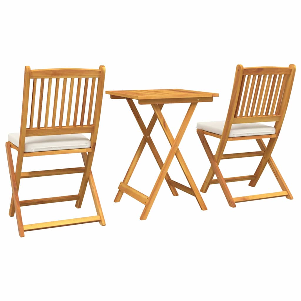 vidaXL Zestaw Bistro Ogrodowego 3 pcs Brązowy Lite Drewno Akacji