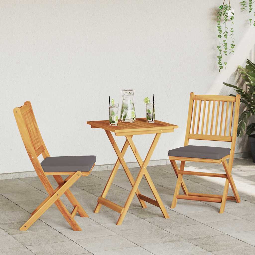 vidaXL Zestaw Bistro Ogrodowego 3 pcs Brązowy Lite Drewno Akacji