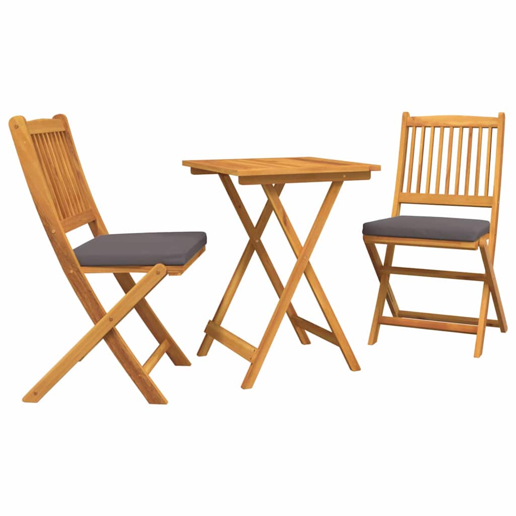 vidaXL Zestaw Bistro Ogrodowego 3 pcs Brązowy Lite Drewno Akacji