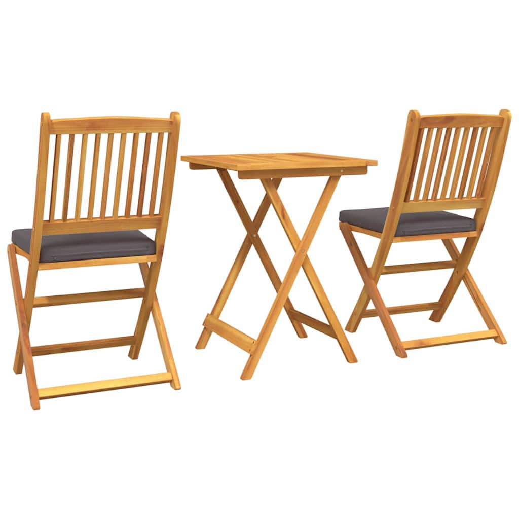 vidaXL Zestaw Bistro Ogrodowego 3 pcs Brązowy Lite Drewno Akacji