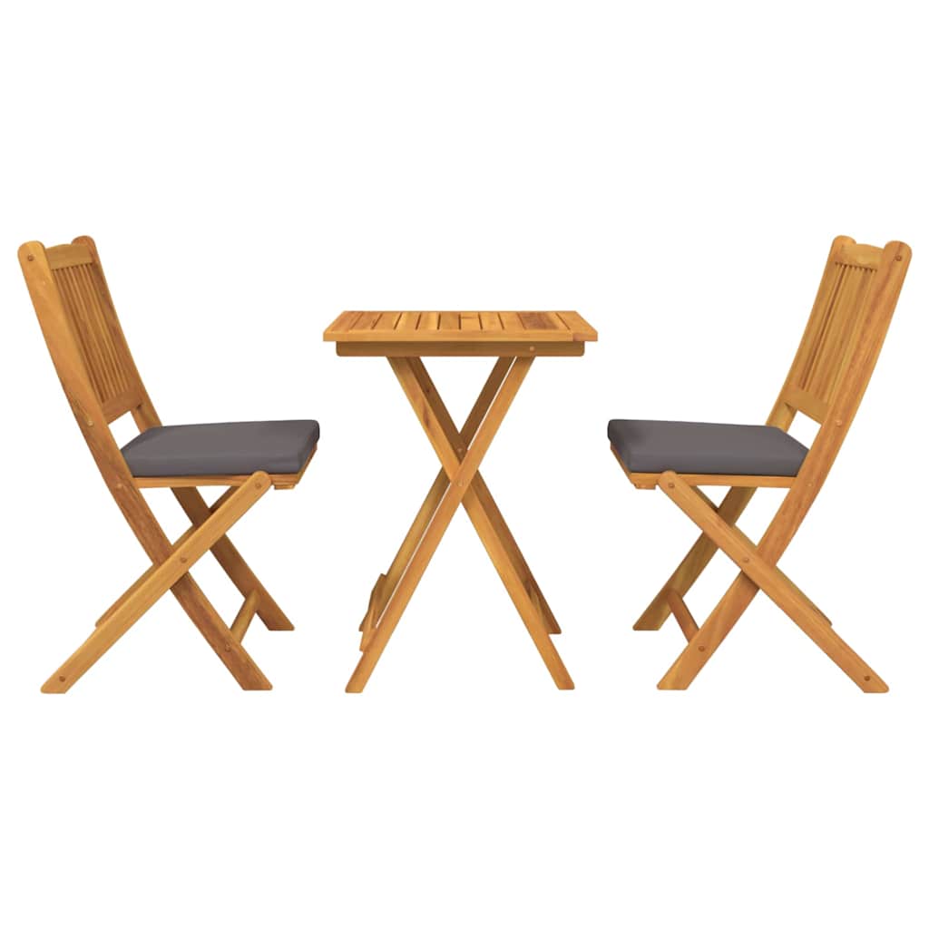 vidaXL Zestaw Bistro Ogrodowego 3 pcs Brązowy Lite Drewno Akacji