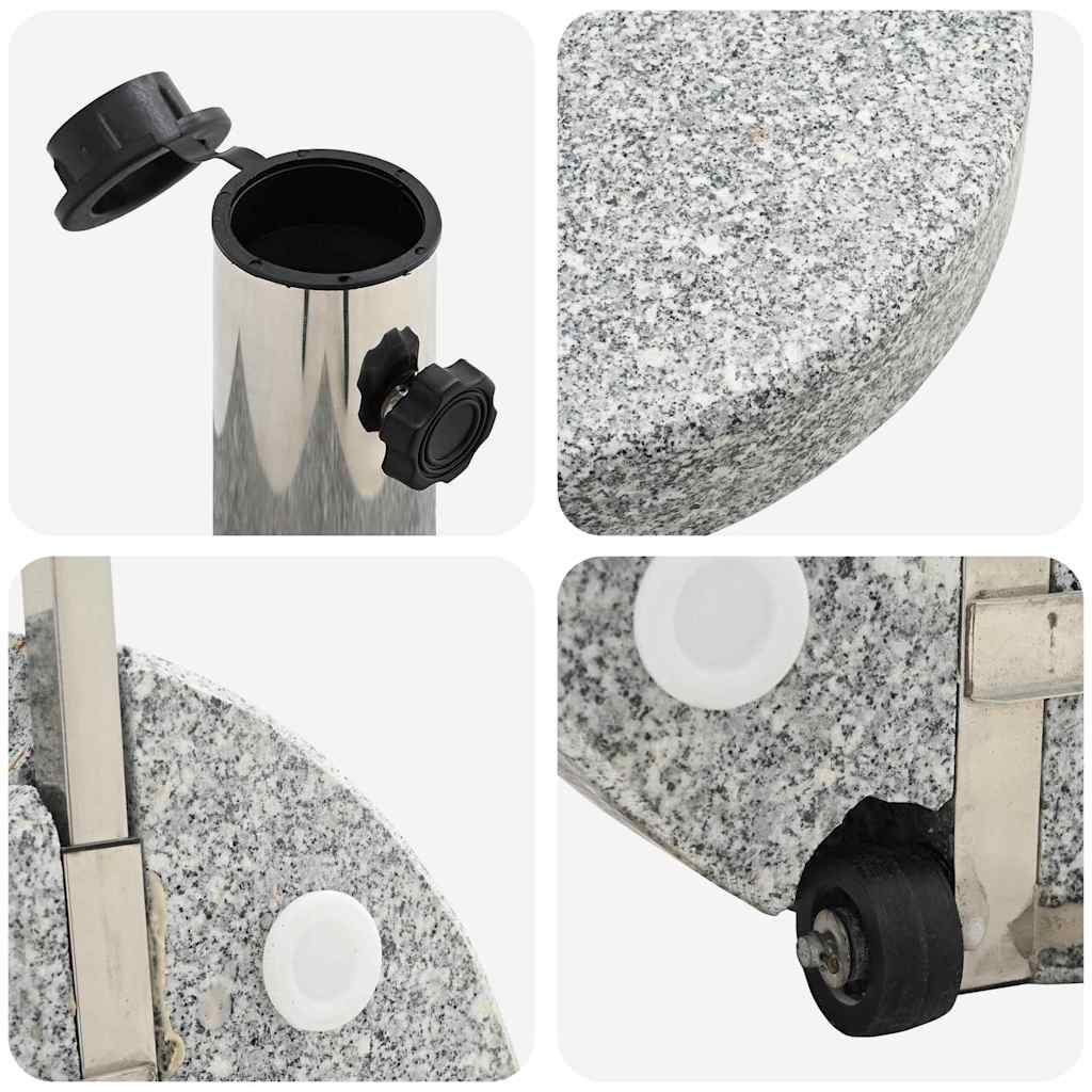 vidaXL Podstawa do parasola Szary Ø 45 x 37.5 cm Granit