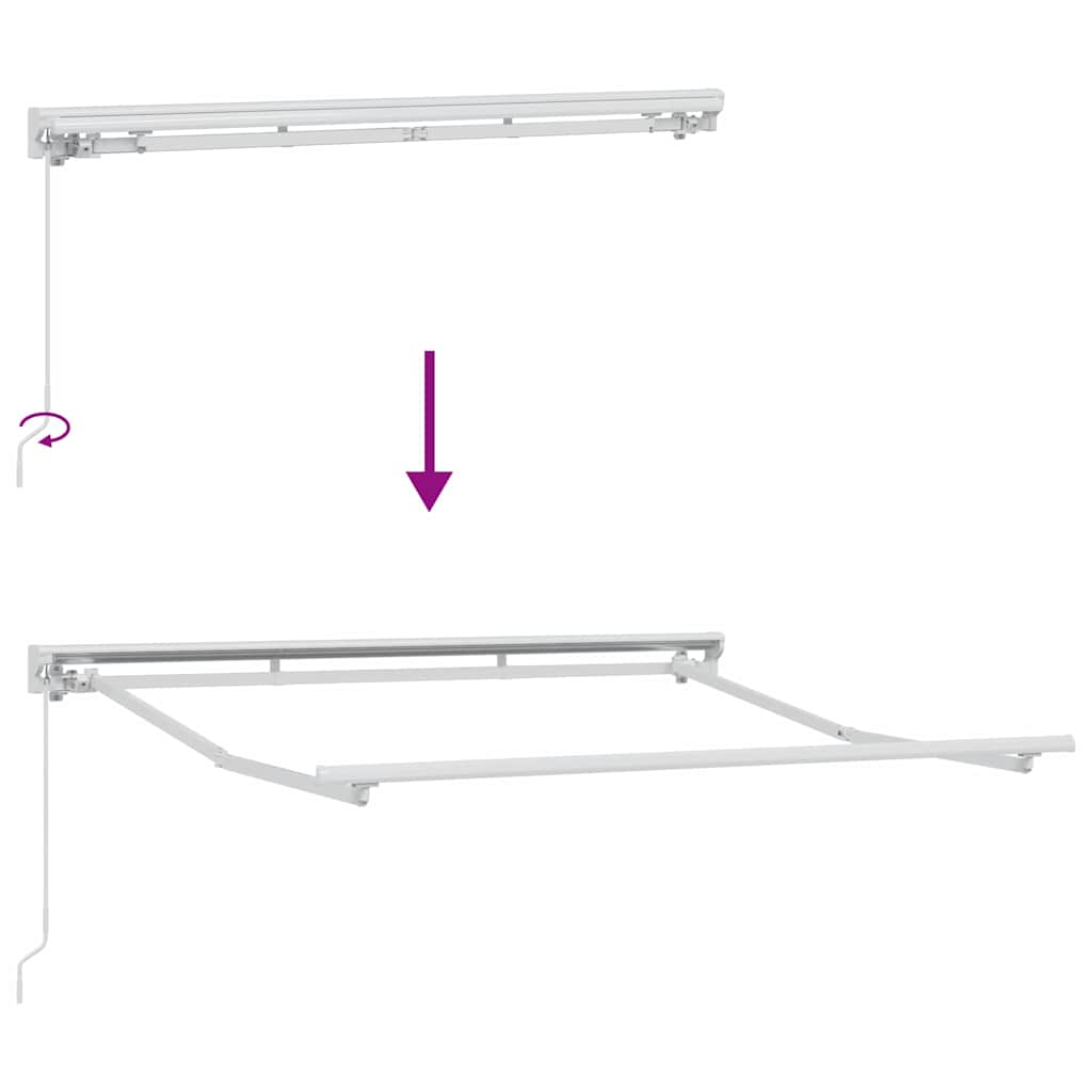vidaXL Rama markizy Z regulacją Biały 2,5 x 2 m Stal