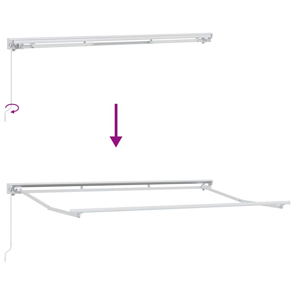 vidaXL Rama markizy Z regulacją Biały 3,5 x 2 m Stal