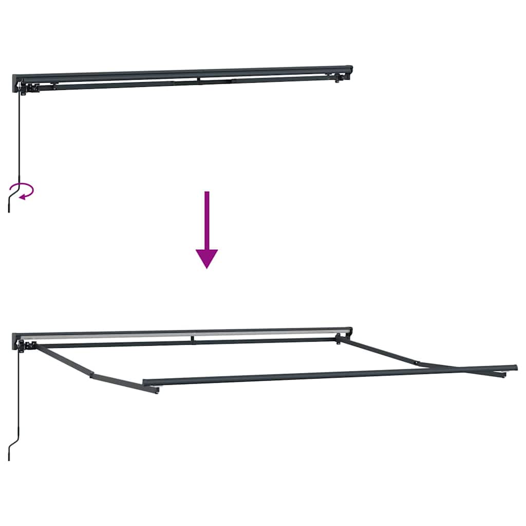 vidaXL Rama markizy Z regulacją Antracyt 3,5 x 2,5 m Stal