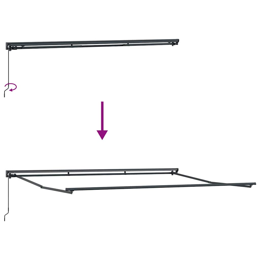 vidaXL Rama markizy Z regulacją Antracyt 4,5 × 3 m Stal