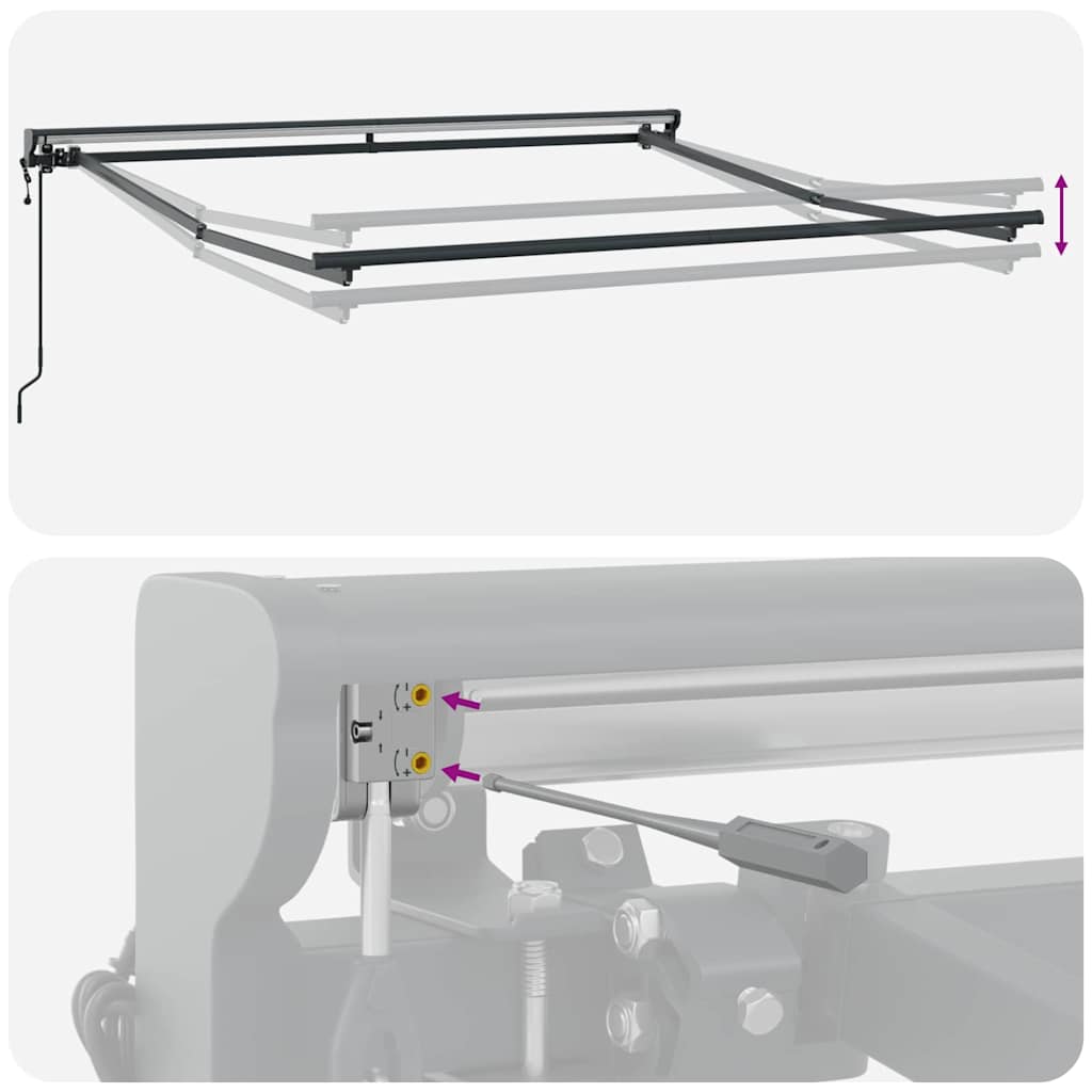 vidaXL Rama markizy Z regulacją Antracyt 3 x 2,5 m Stal