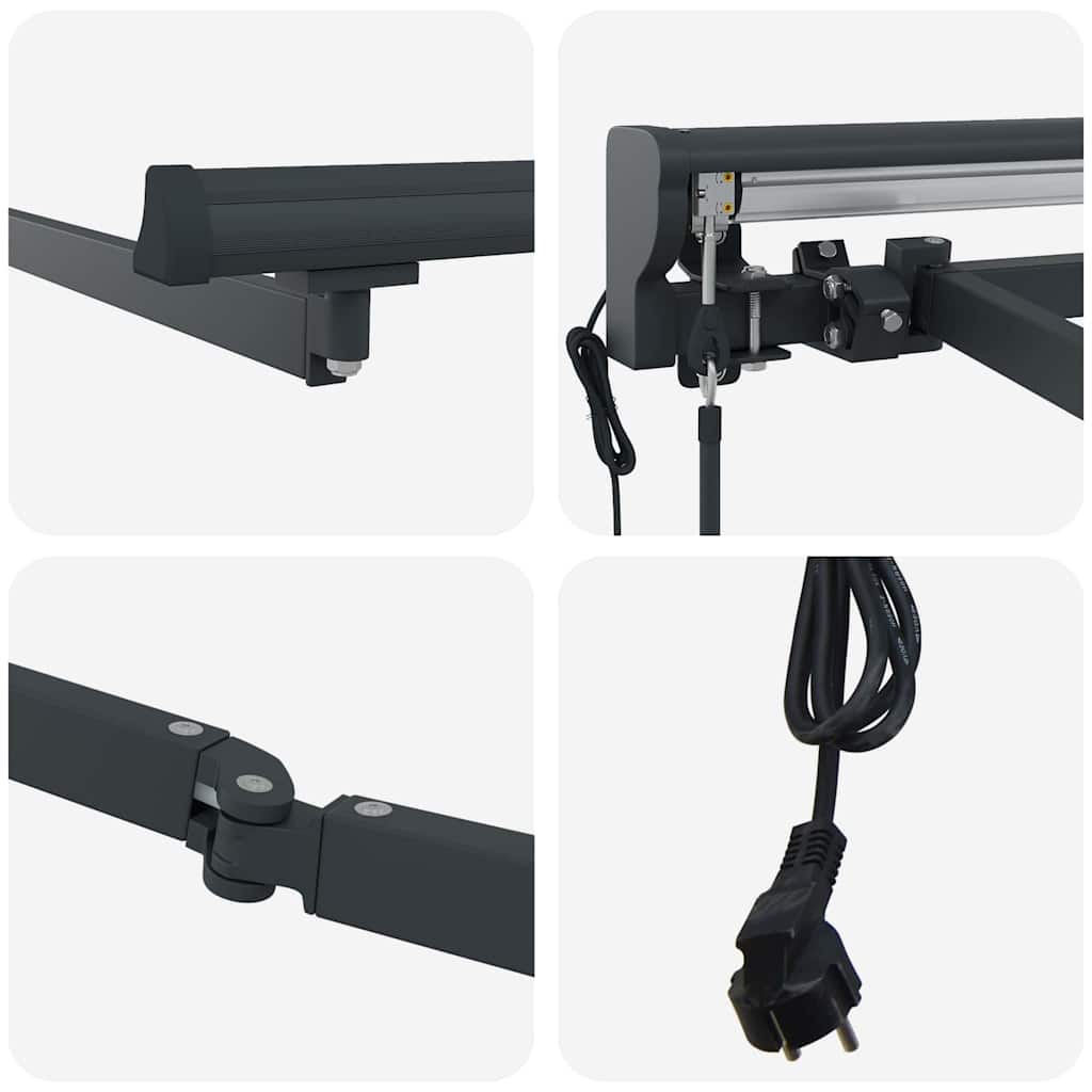 vidaXL Rama markizy Z regulacją Antracyt 5 x 3 m Stal