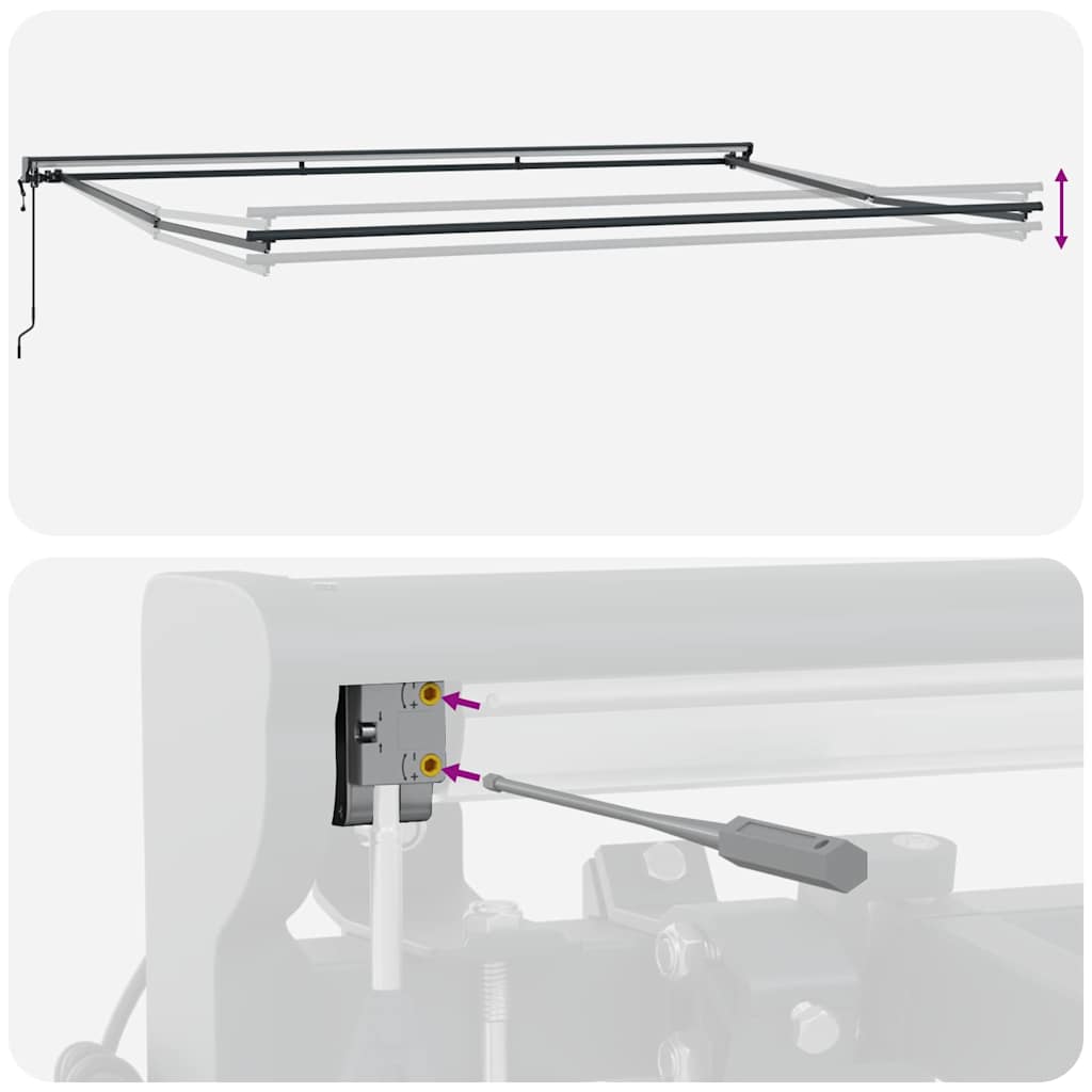 vidaXL Rama markizy Z regulacją Antracyt 5 x 3 m Stal