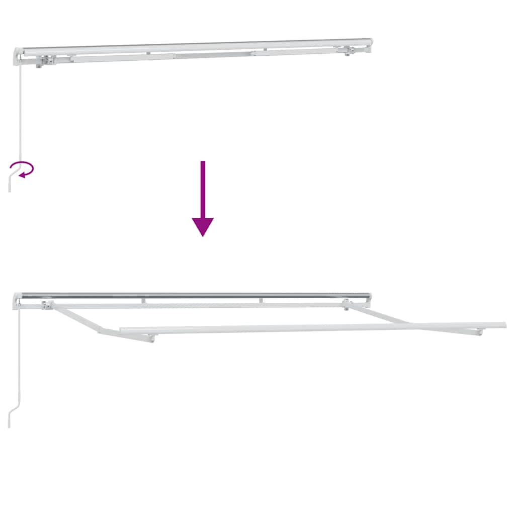 vidaXL Rama markizy Biały 3,5 x 2 m Metal