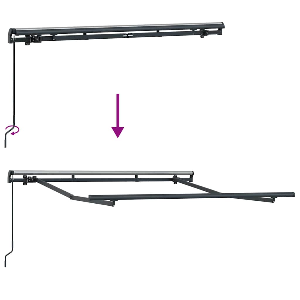 vidaXL Rama markizy Antracyt 2,5 x 2 m Metal