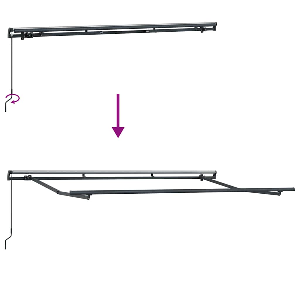 vidaXL Rama markizy Antracyt 3,5 x 2 m Metal