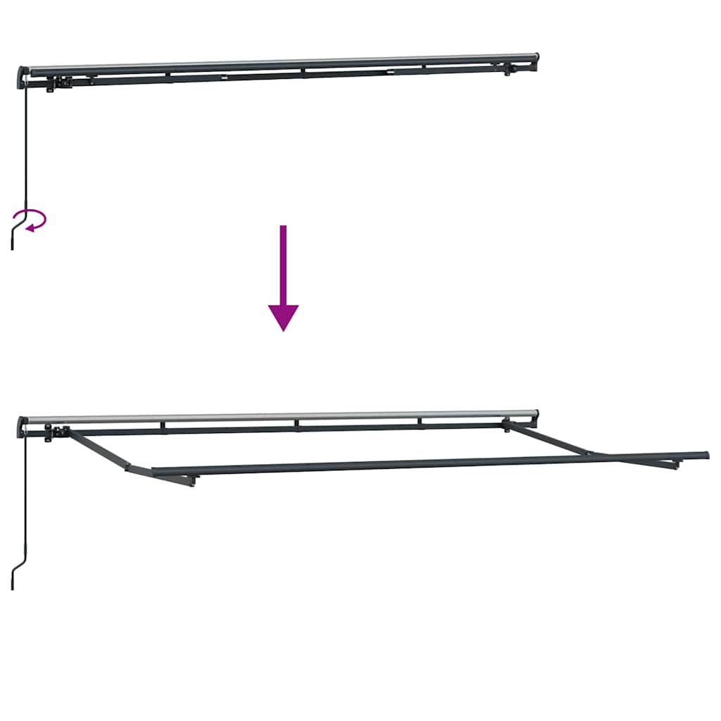 vidaXL Rama markizy Antracyt 4 x 2 m Metal