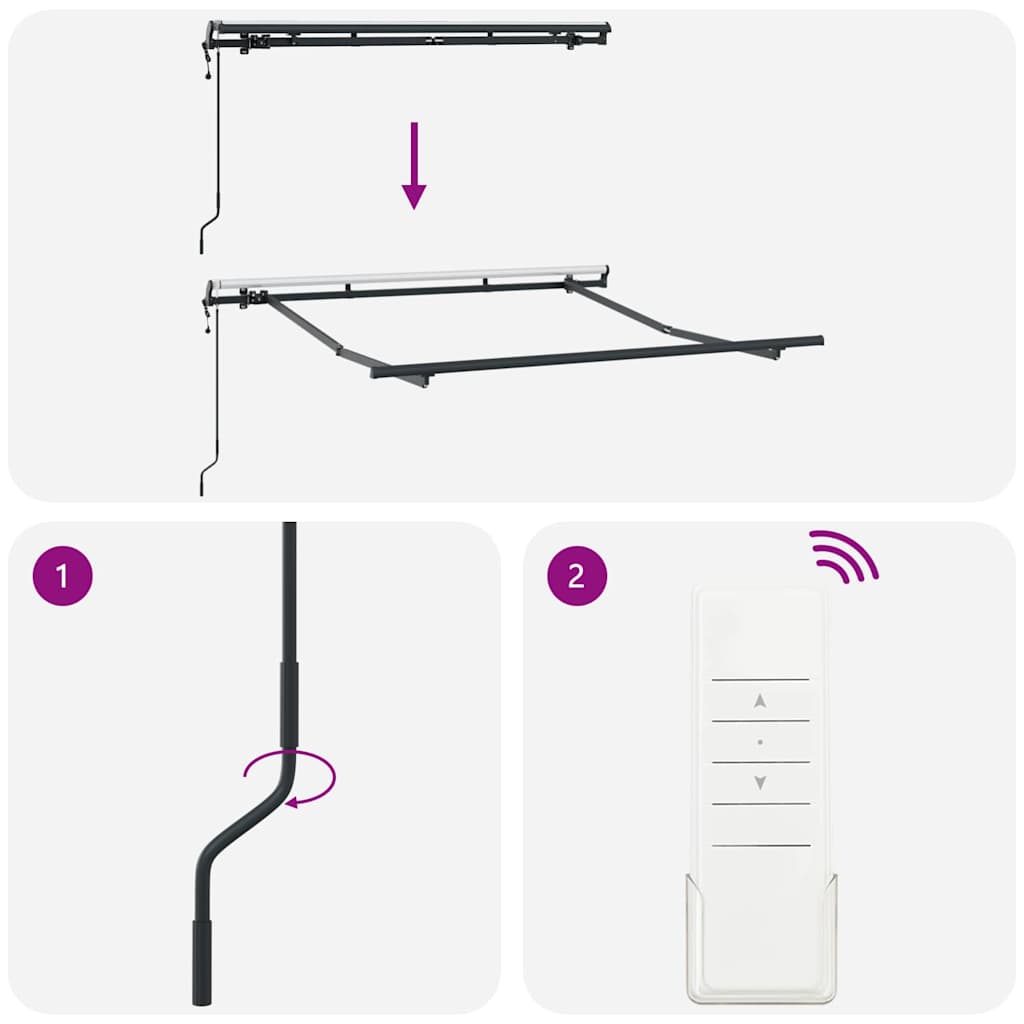 vidaXL Rama markizy Antracyt 2,5 x 2 m Metal