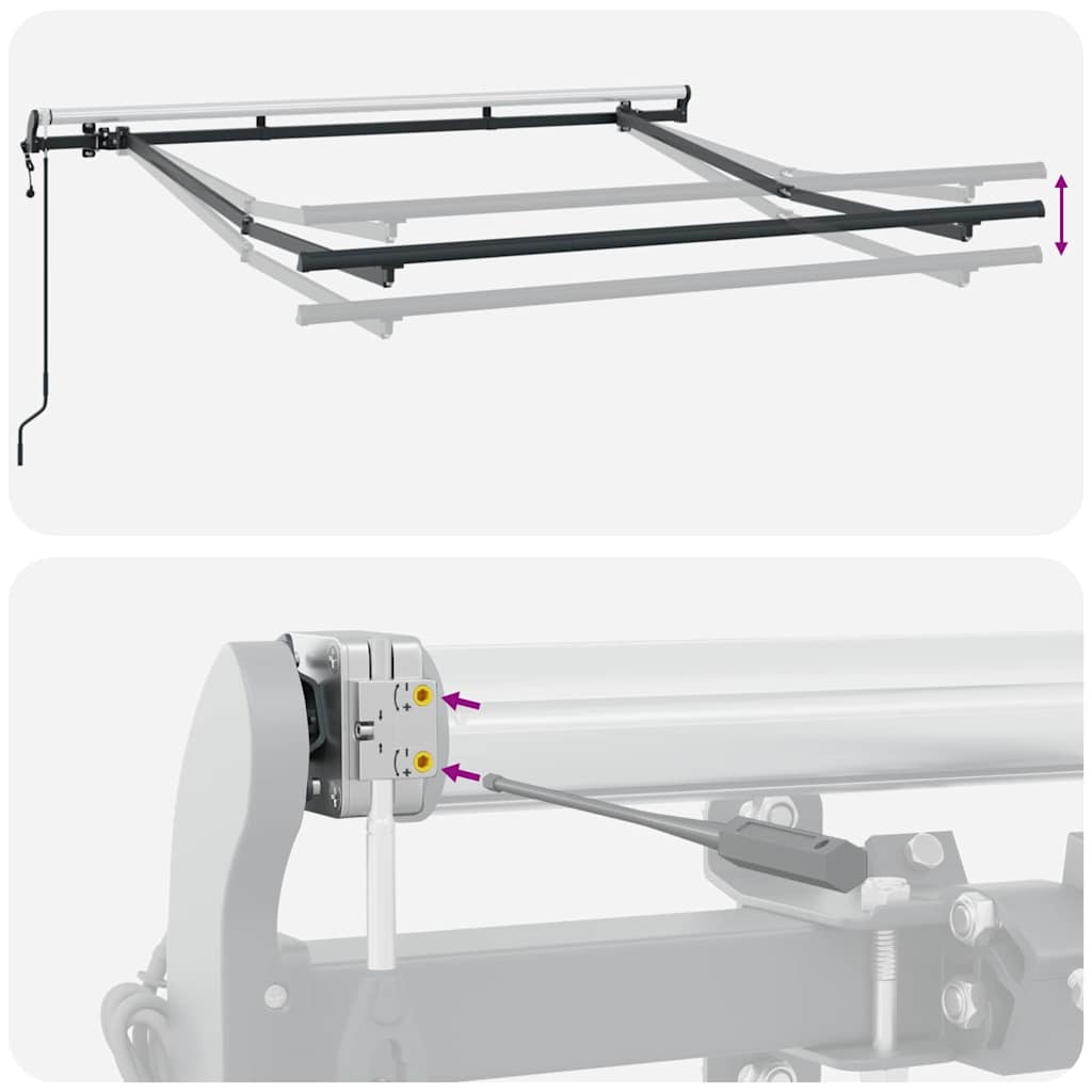 vidaXL Rama markizy Antracyt 2,5 x 2 m Metal