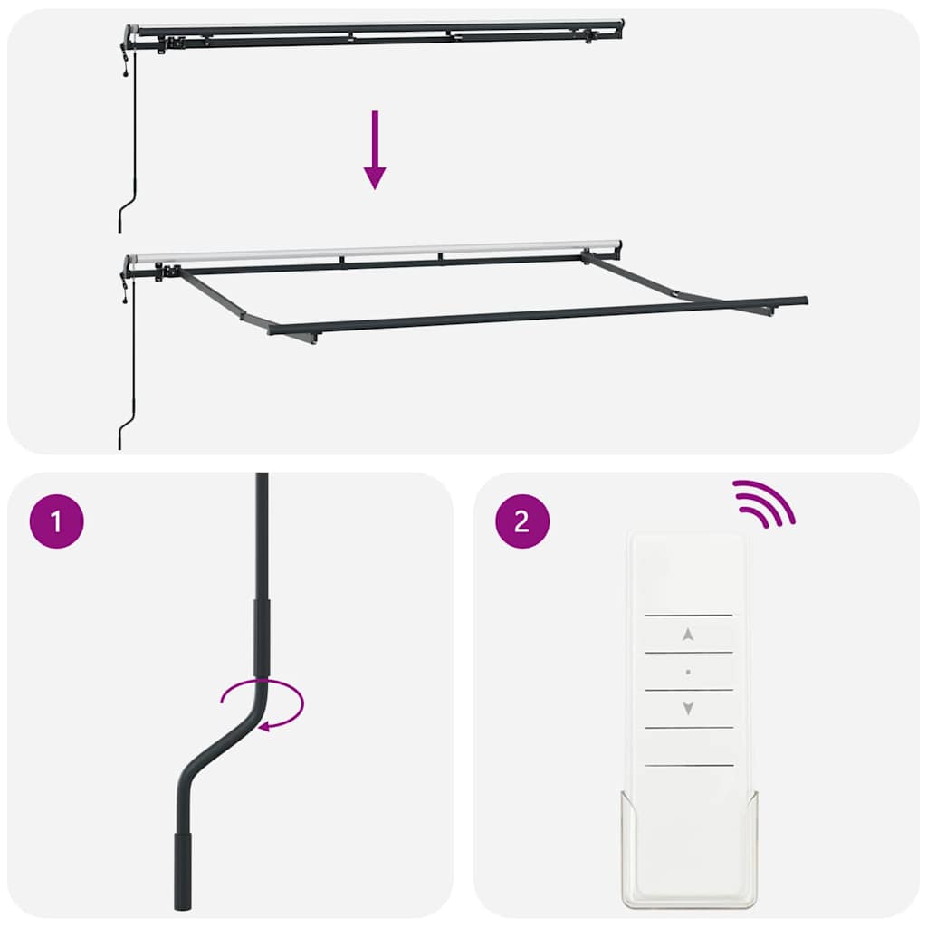 vidaXL Rama markizy Antracyt 3,5 x 2 m Metal