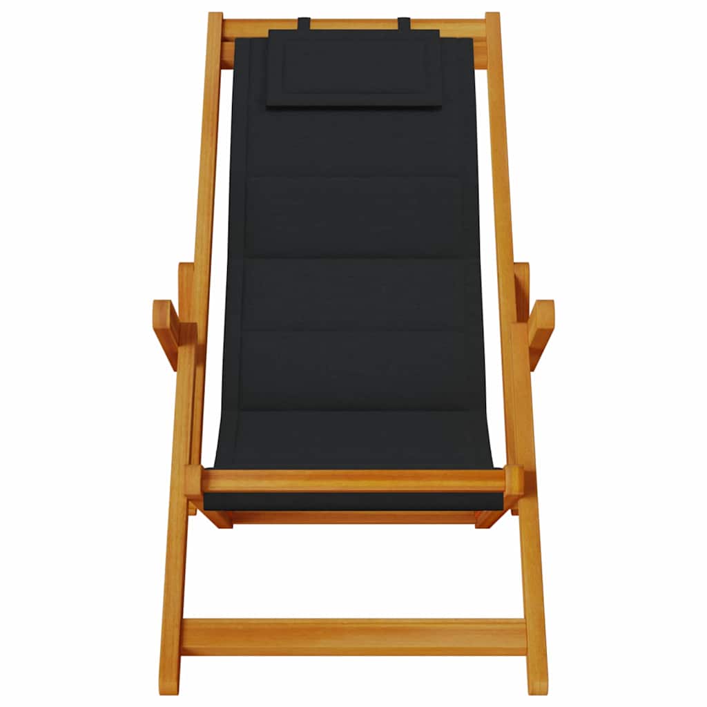 vidaXL Krzesło plażowe z poduszką 2 pcs Brązowy Lite Drewno Akacji