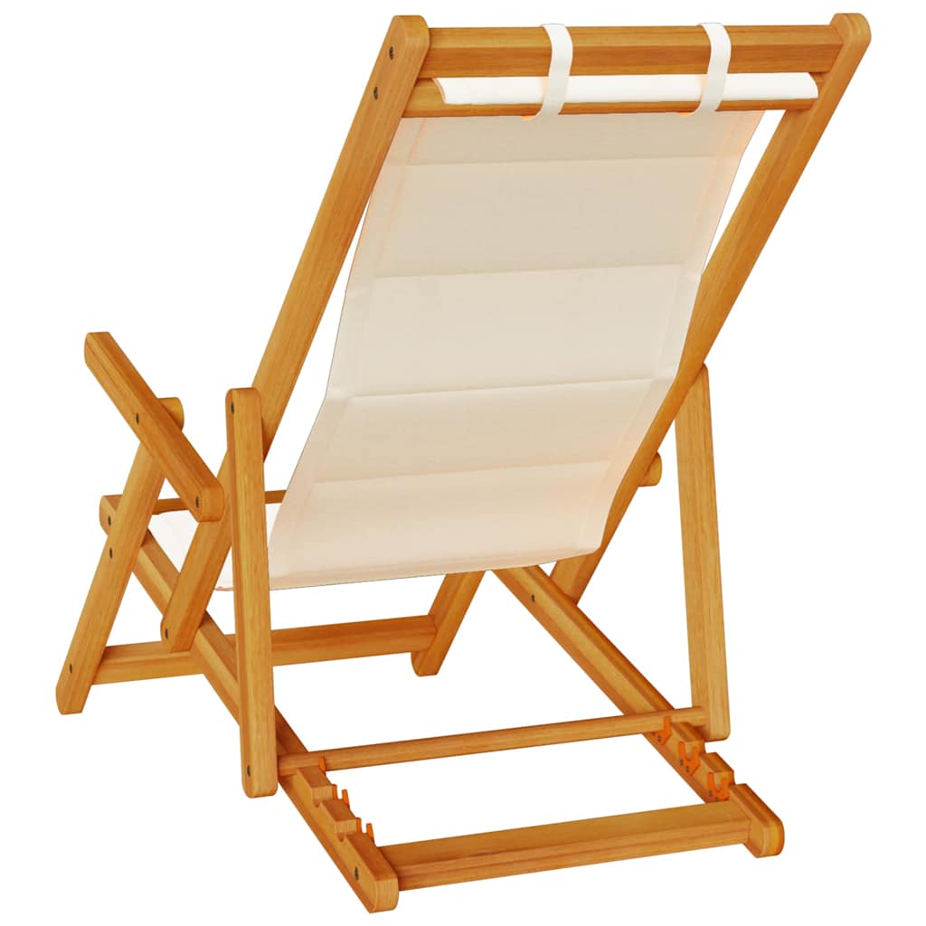 vidaXL Krzesło plażowe z poduszką 2 pcs Brązowy Lite Drewno Akacji