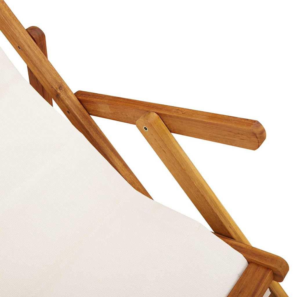 vidaXL Krzesło plażowe z poduszką 2 pcs Brązowy Lite Drewno Akacji