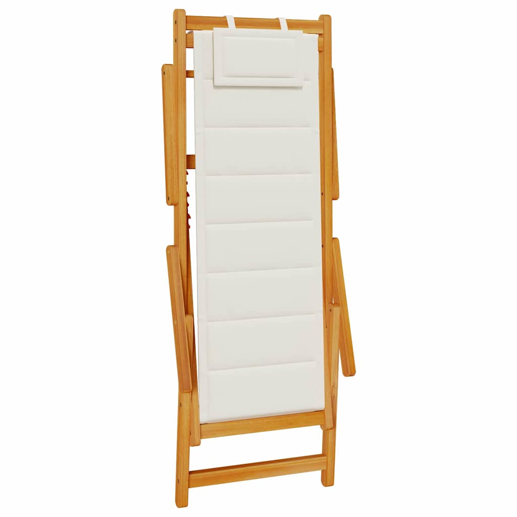 vidaXL Krzesło plażowe z poduszką 2 pcs Brązowy Lite Drewno Akacji