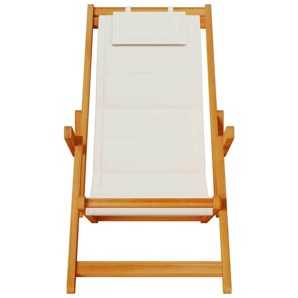 vidaXL Krzesło plażowe z poduszką 2 pcs Brązowy Lite Drewno Akacji