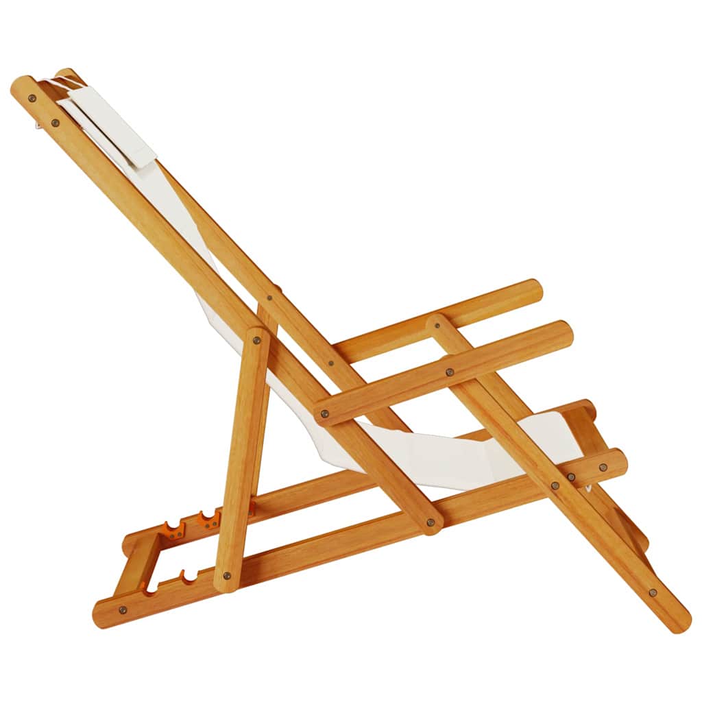 vidaXL Krzesło plażowe z poduszką 2 pcs Brązowy Lite Drewno Akacji