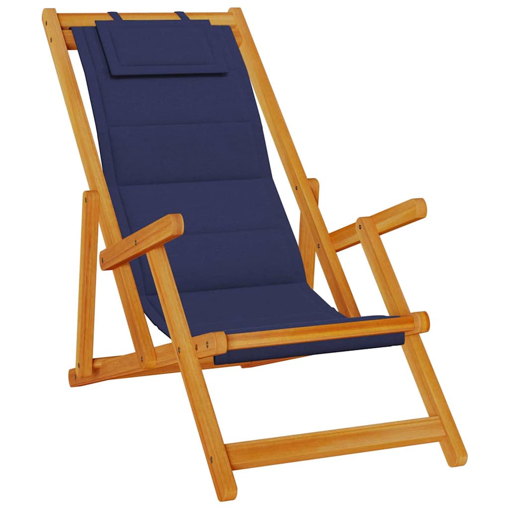 vidaXL Krzesło plażowe z poduszką 2 pcs Brązowy Lite Drewno Akacji