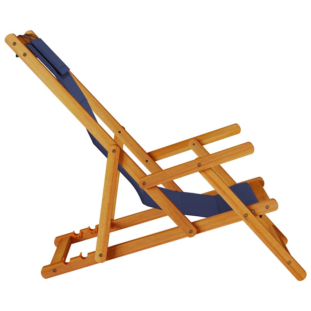 vidaXL Krzesło plażowe z poduszką 2 pcs Brązowy Lite Drewno Akacji