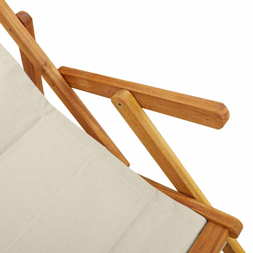 vidaXL Krzesło plażowe z poduszką 2 pcs Brązowy Lite Drewno Akacji