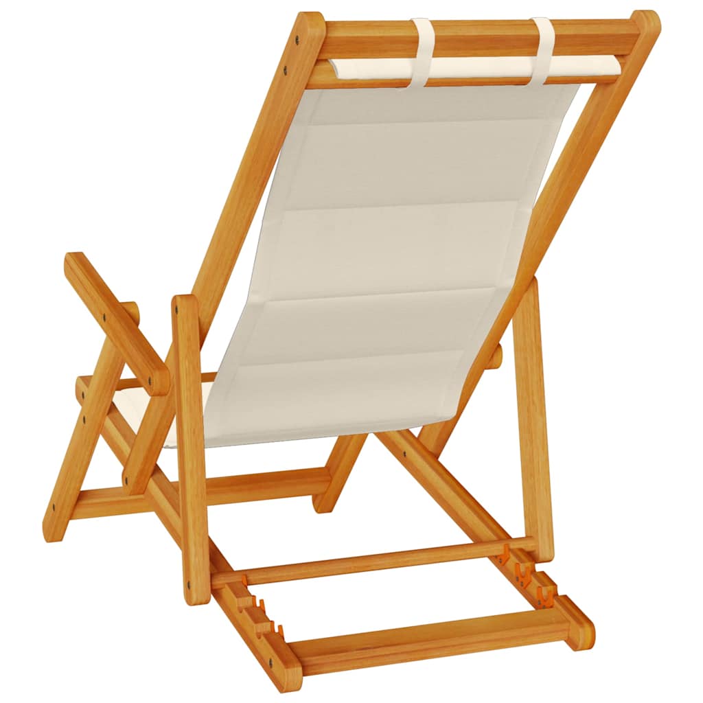 vidaXL Krzesło plażowe z poduszką 2 pcs Brązowy Lite Drewno Akacji