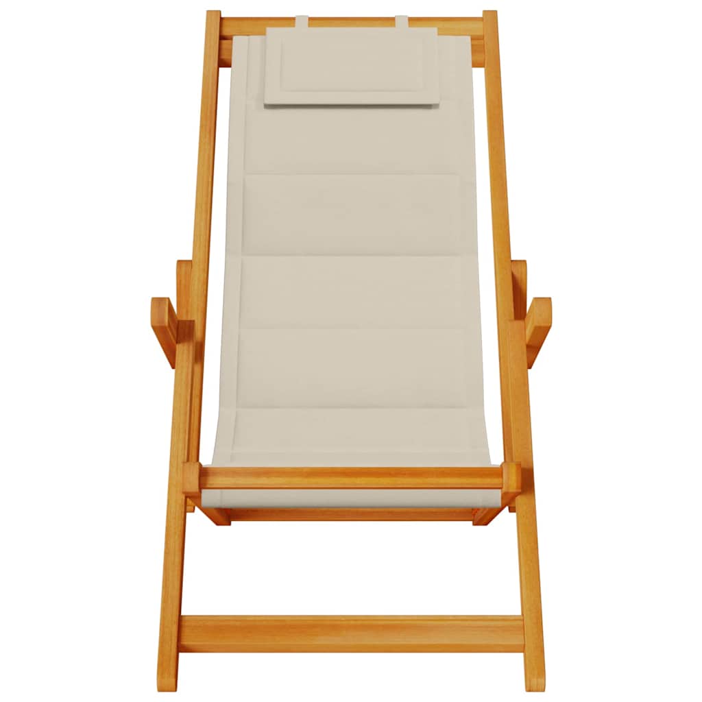 vidaXL Krzesło plażowe z poduszką 2 pcs Brązowy Lite Drewno Akacji