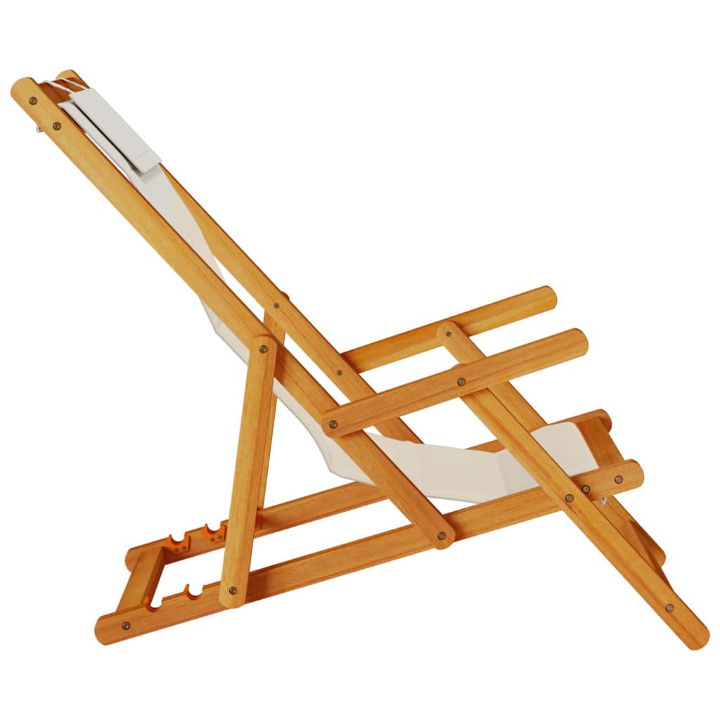 vidaXL Krzesło plażowe z poduszką 2 pcs Brązowy Lite Drewno Akacji