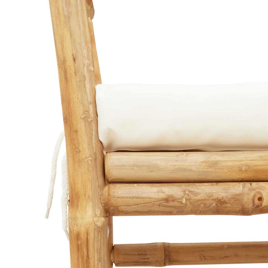 vidaXL Ławka ogrodowa z poduszką Brązowy 110 x 38 x 65cm Bambus