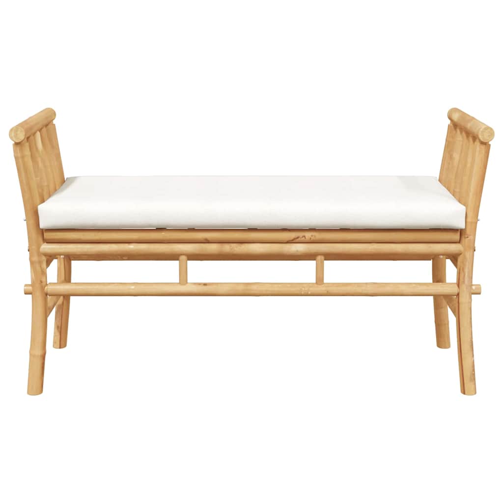 vidaXL Ławka ogrodowa z poduszką Brązowy 110 x 38 x 65cm Bambus