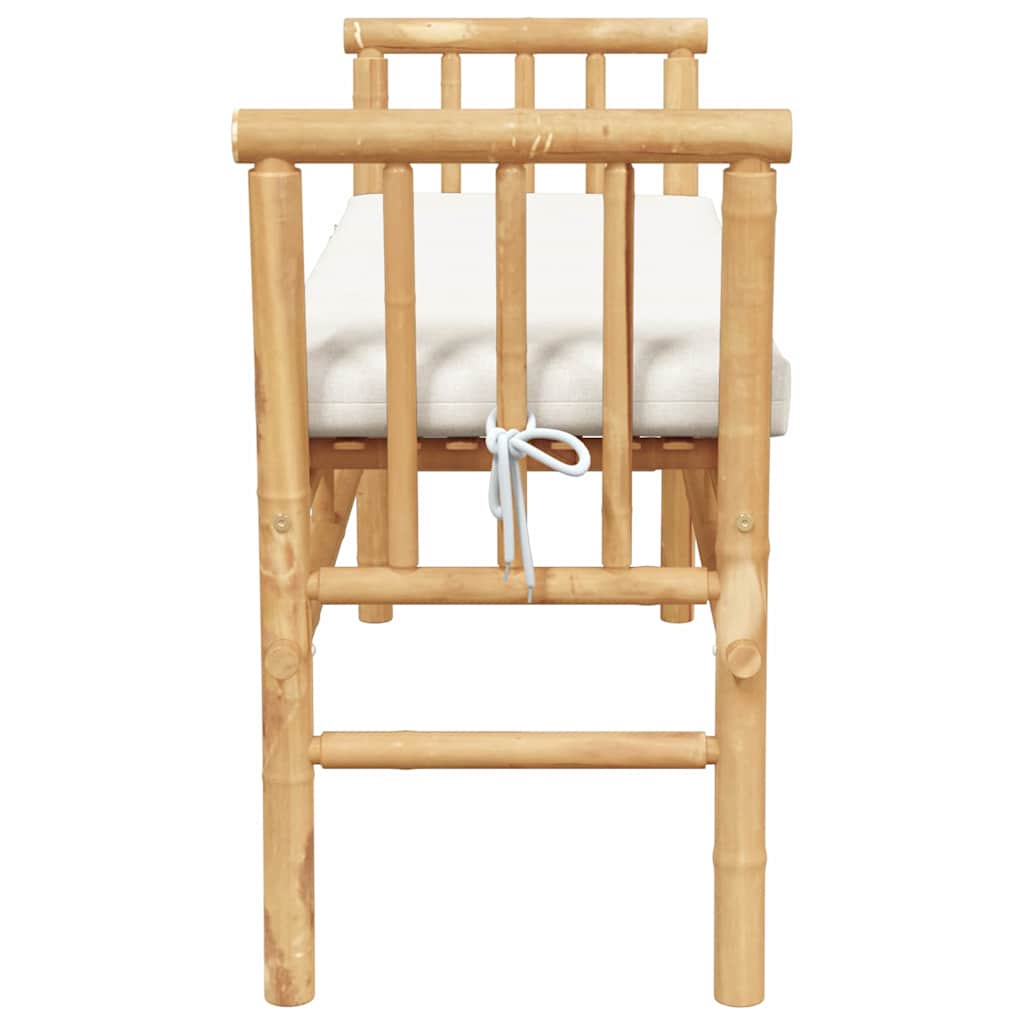 vidaXL Ławka ogrodowa z poduszką Brązowy 110 x 38 x 65cm Bambus