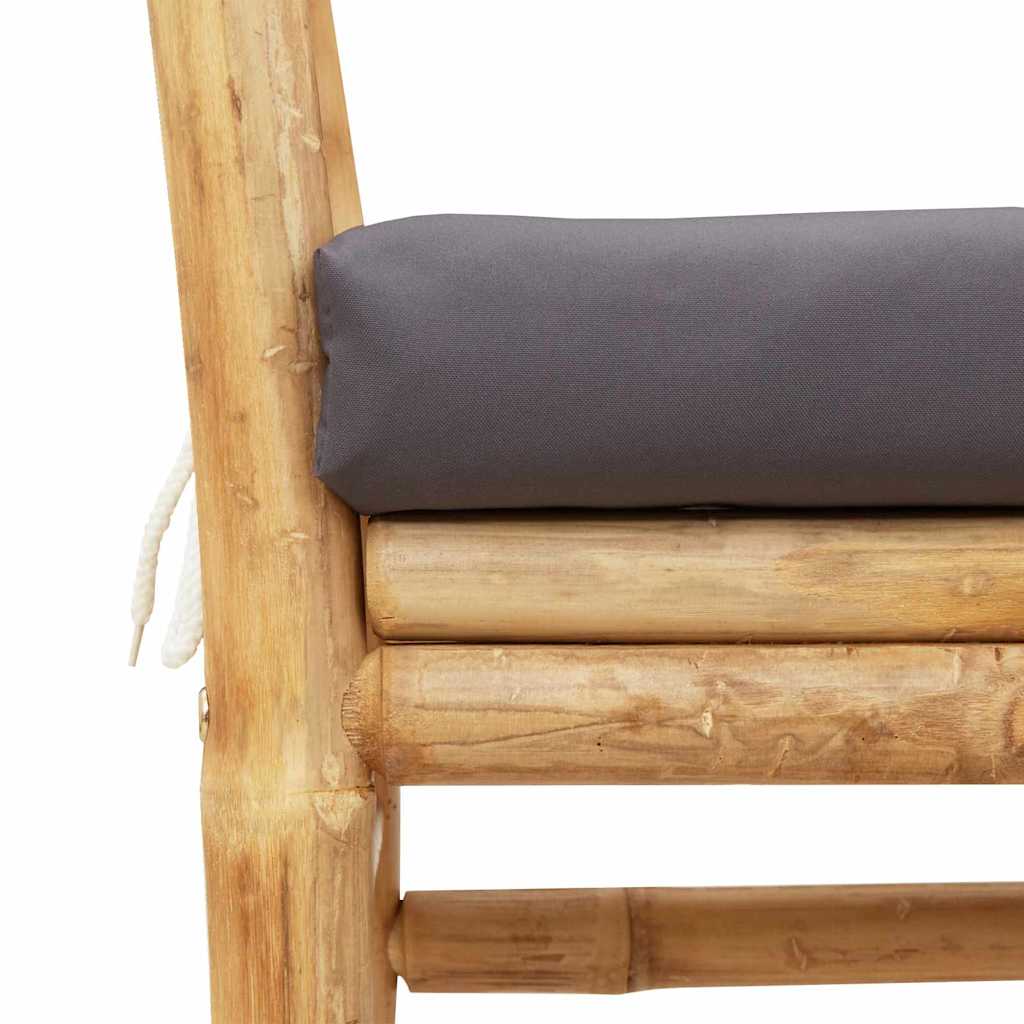 vidaXL Ławka ogrodowa z poduszką Brązowy 110 x 38 x 65cm Bambus